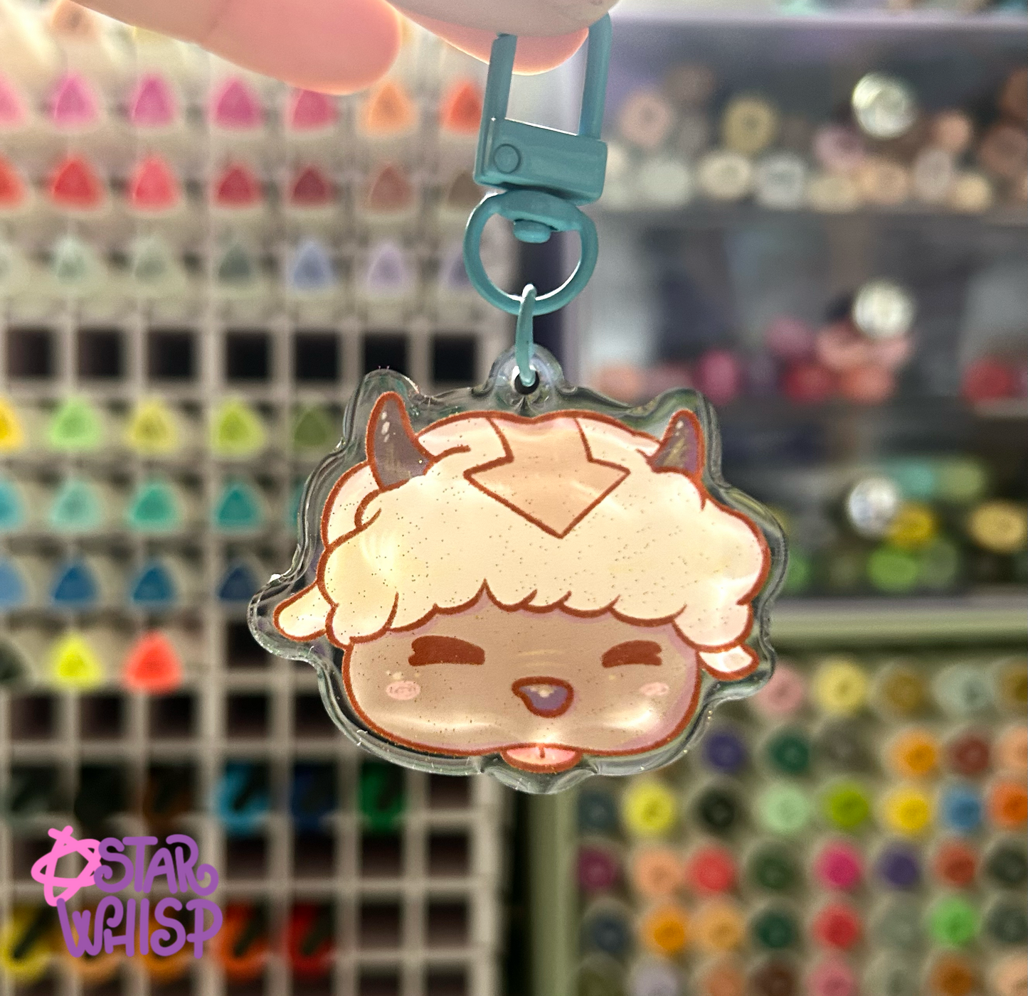 Air Bison Glitter Keychain