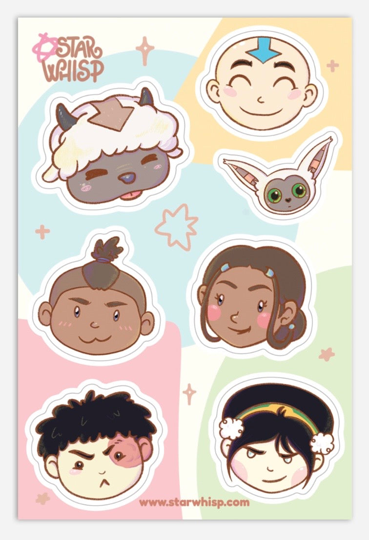 Gaang Vinyl Sticker Sheet, Bender Planner Stickers