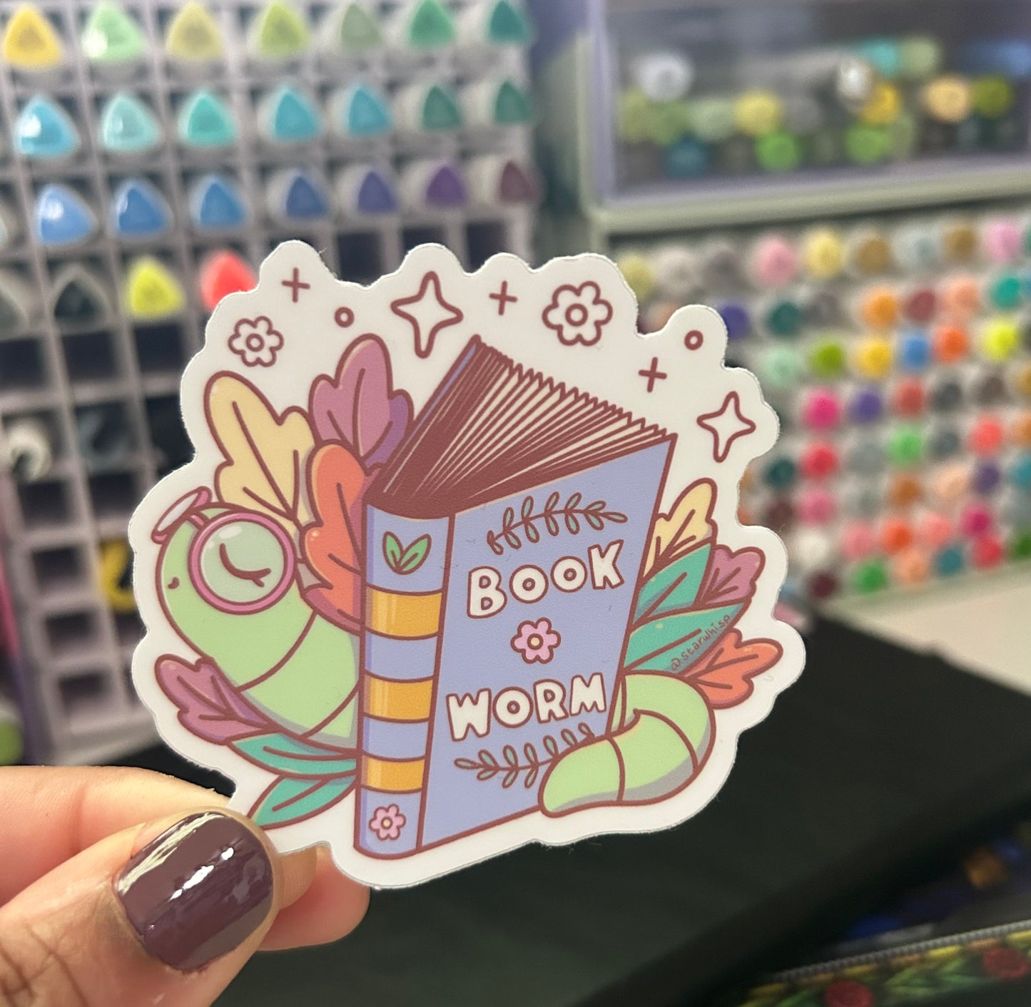 Bookworm Vinyl Sticker