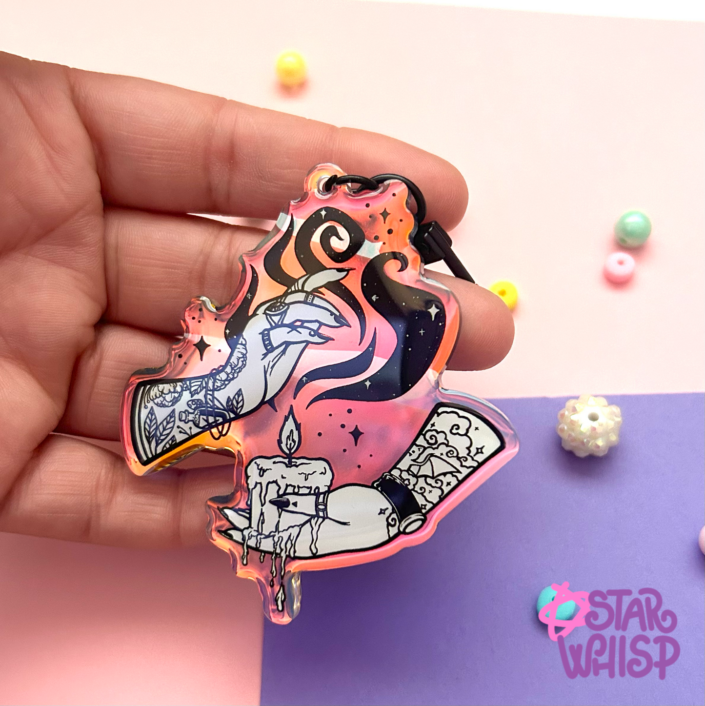 Balance Tattooed Hands Keychain