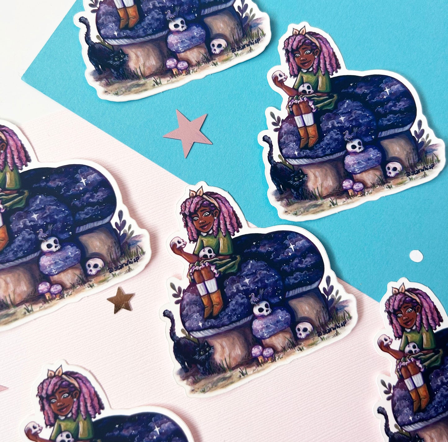 Deathly Bestie with Skulls Vinyl Sticker