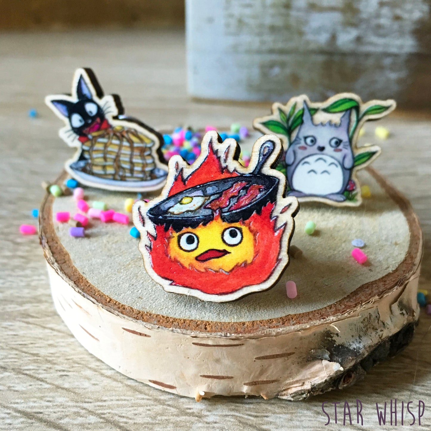 Wooden Calcifer Pin