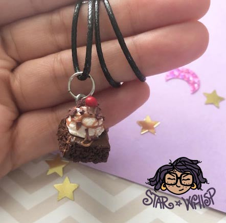Brownie Sundae with Sprinkles or Chocolate Chunks Necklace