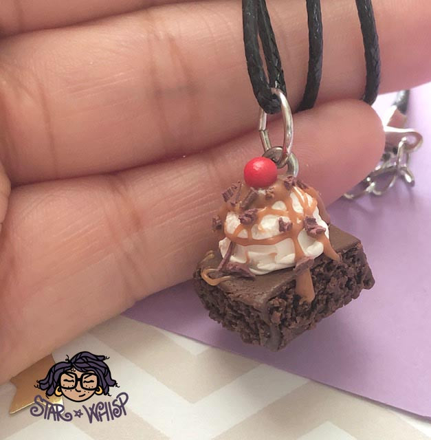 Brownie Sundae with Sprinkles or Chocolate Chunks Necklace