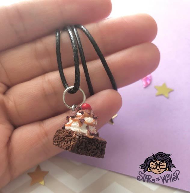 Brownie Sundae with Sprinkles or Chocolate Chunks Necklace