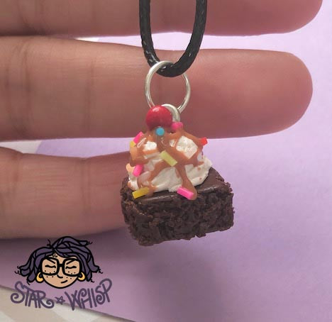 Brownie Sundae with Sprinkles or Chocolate Chunks Necklace