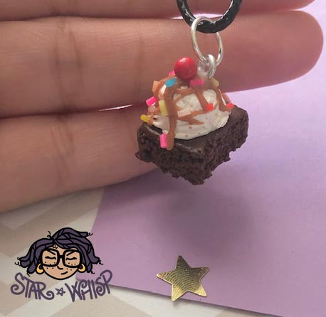 Brownie Sundae with Sprinkles or Chocolate Chunks Necklace