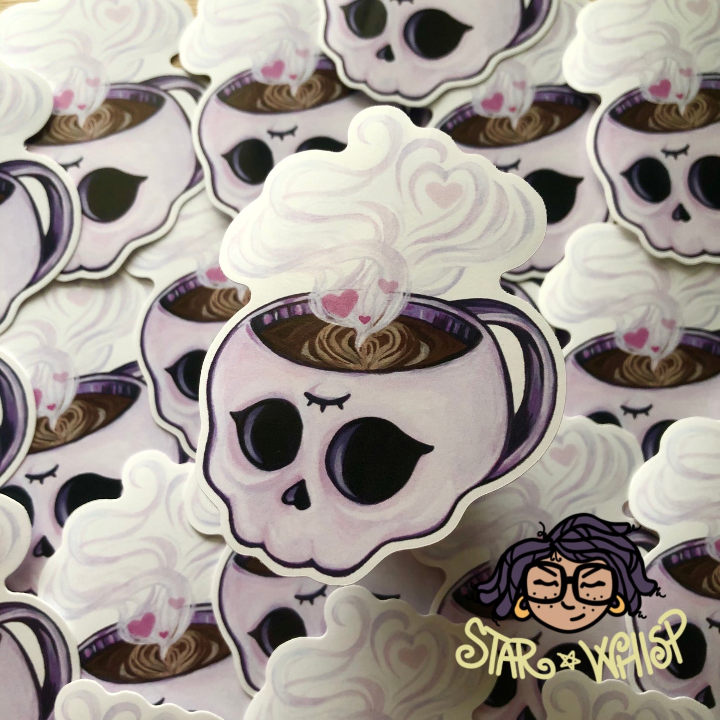 Skull Latte Vinyl Sticker