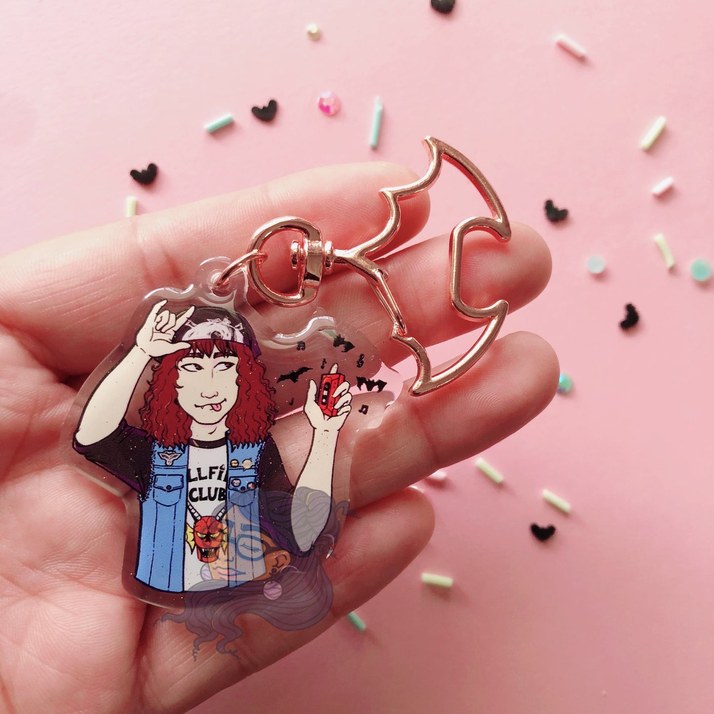 Eddie Glitter Keychain