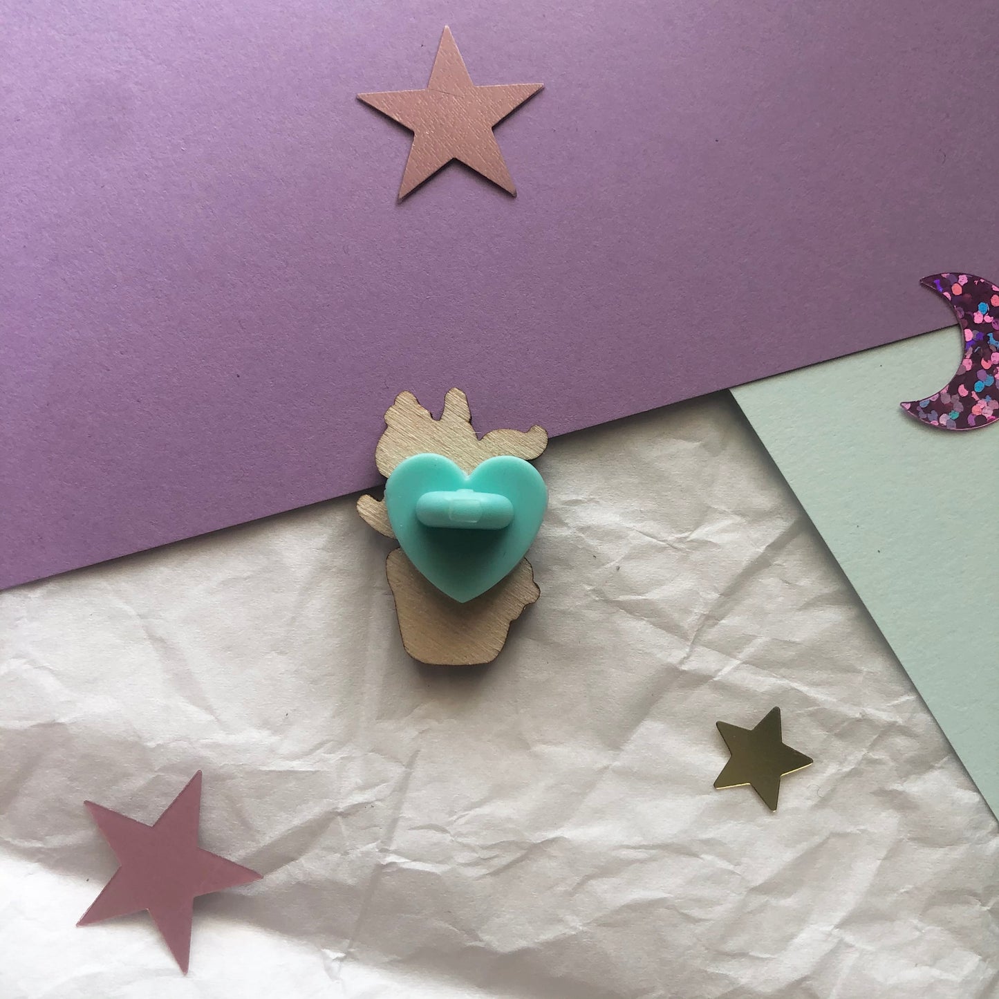 Monstera Plant Wooden Pin, Brooch