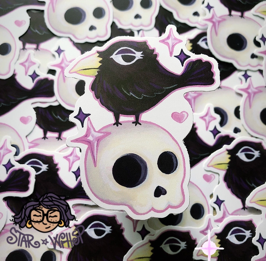 Bird and Skull Vinyl Sticker