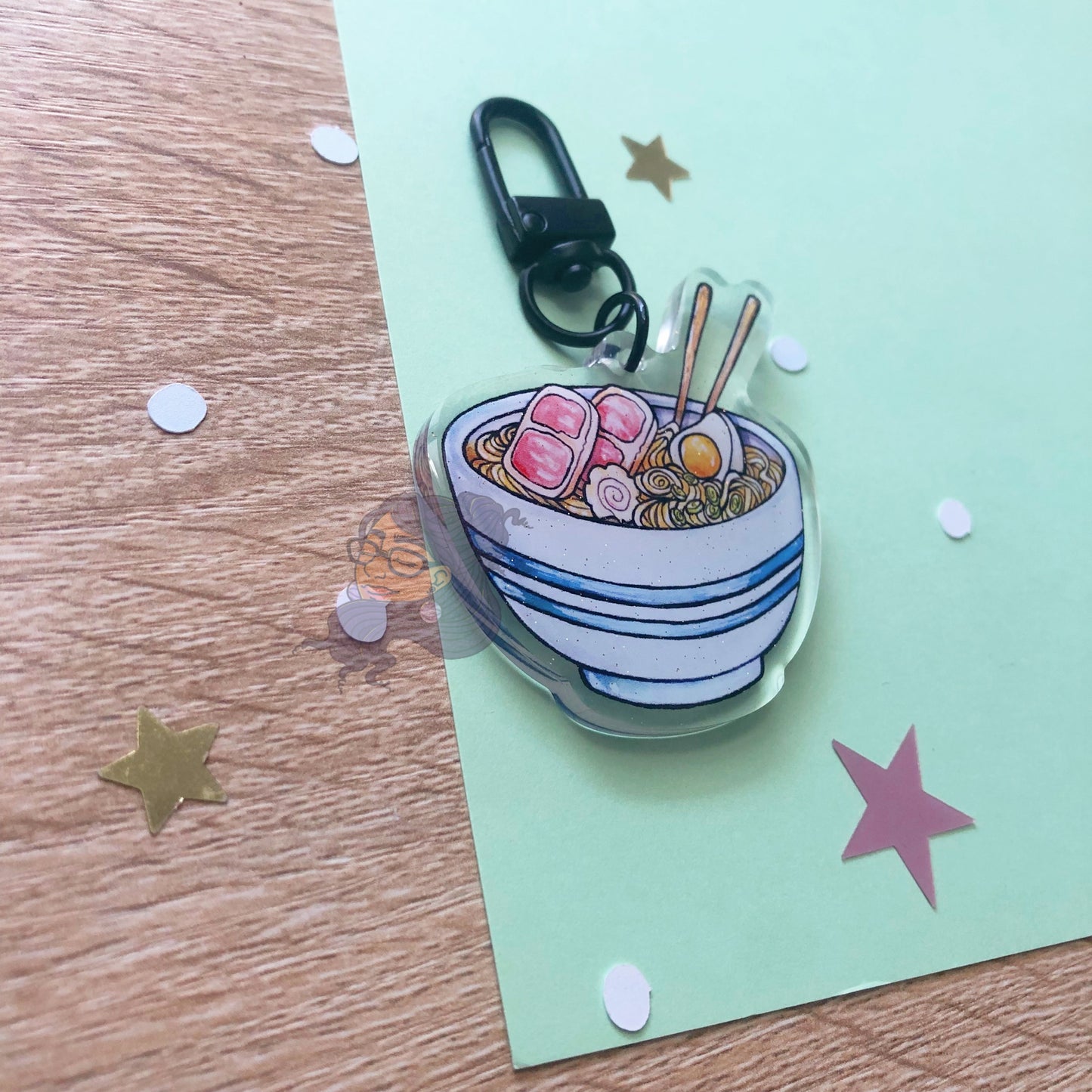 Ramen Bowl Glitter Keychain