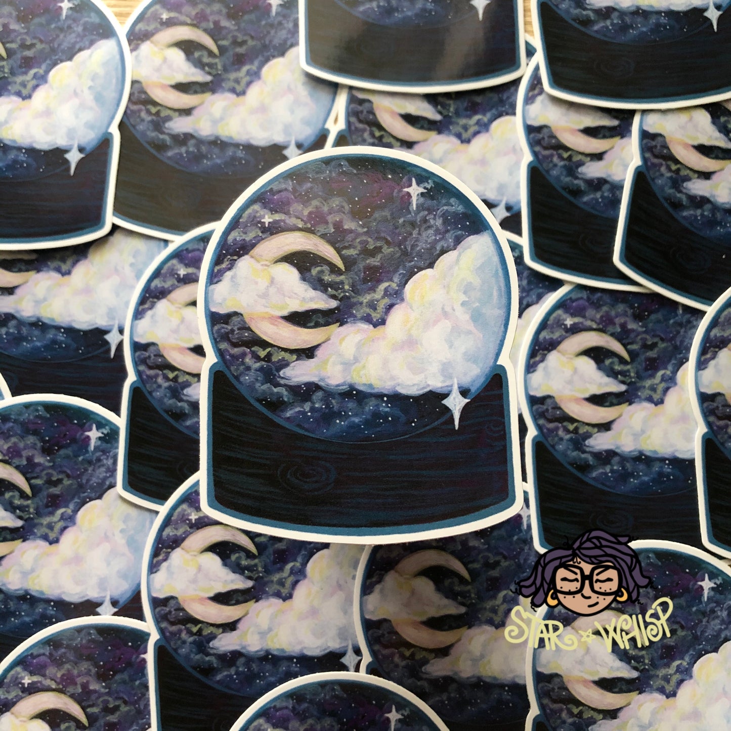 Galaxy Globe Vinyl Sticker, Crystal Ball Sticker