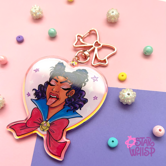 Sailor Meg Rainbow Holo Keychain