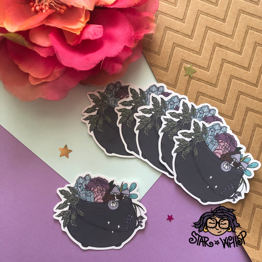 Cottage Core Cauldron Vinyl Sticker