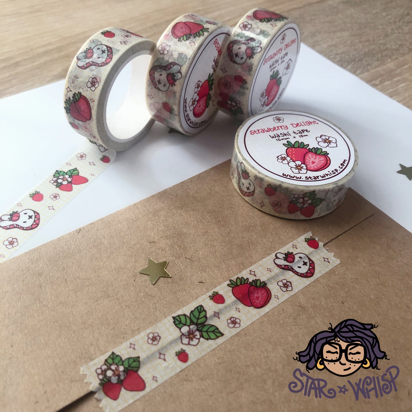 Strawberry Delight Washi Tape, Strawberry Washi Tape