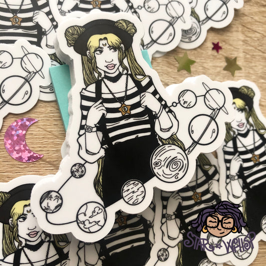 Usagi and Planets Vinyl Sticker