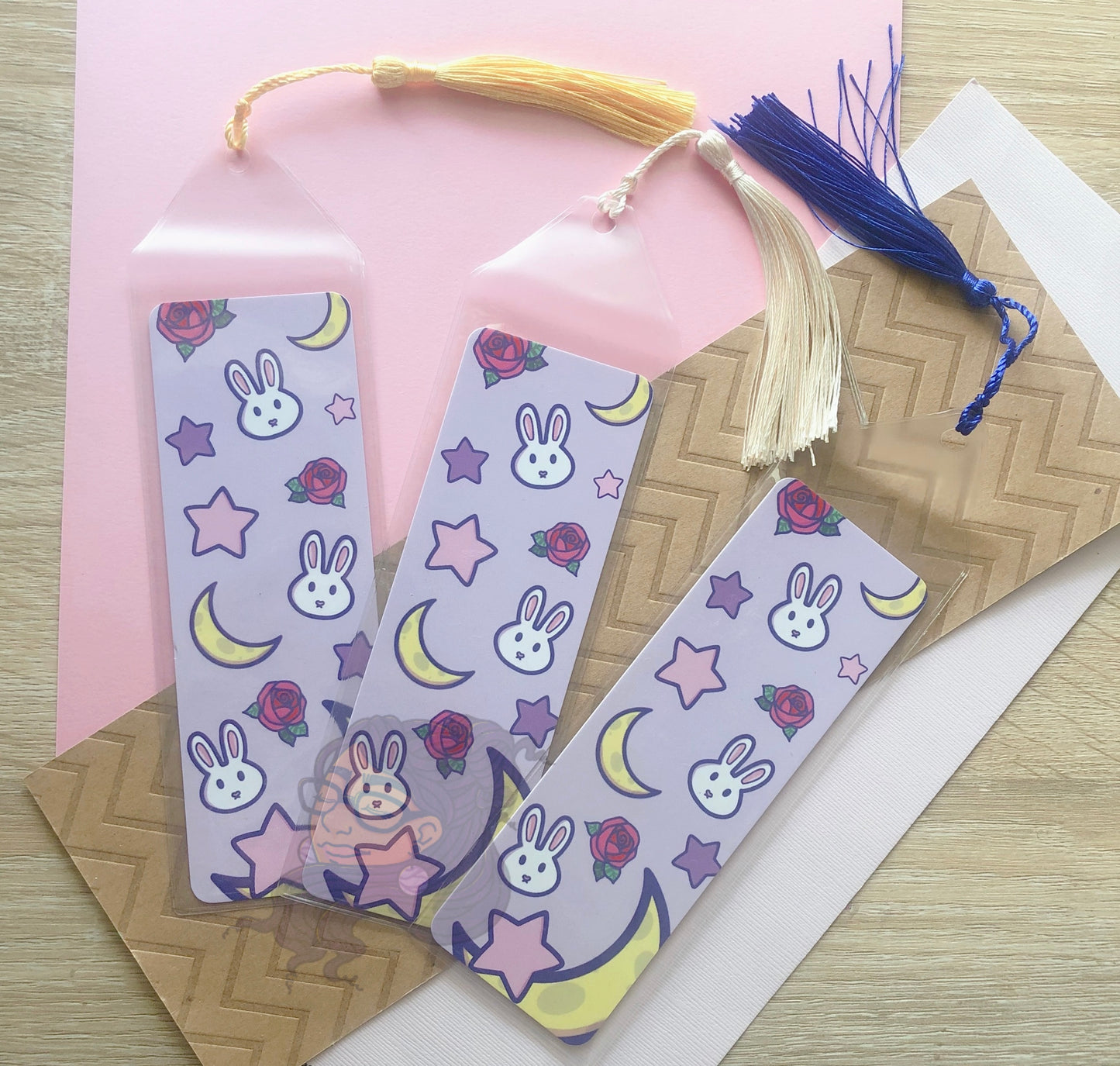 Moon Bunny Bookmark with Tassel