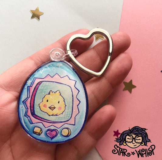 Baby Chick Glitter Keychain