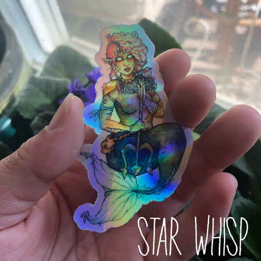 Warrior Mer-babe Rainbow Holo Sticker